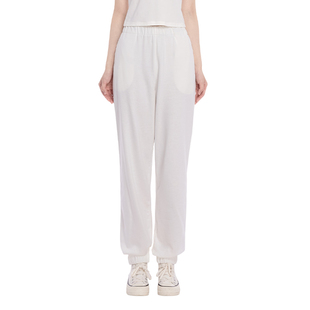 2025春夏新款 BM休闲运动裤 女直筒百搭束脚长裤 高腰宽松卫裤 弹力裤