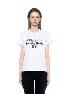 BM短袖t恤女2025夏季新款圆领字母印花白色修身显瘦明星同款上衣