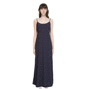 BM吊带裙女2026新款夏季圆领碎花长裙小众高级感纯欲风无袖连衣裙