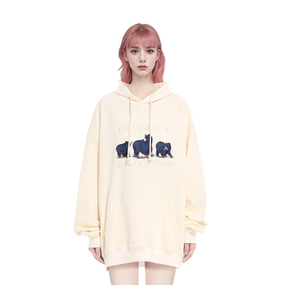 连帽BMBM秋冬刺绣加绒慵懒风外套