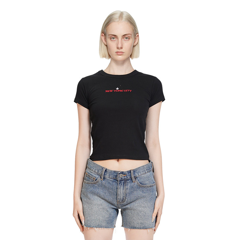 bm上衣短袖女2024新款夏季t恤刺绣new york city风格bm官方旗舰店