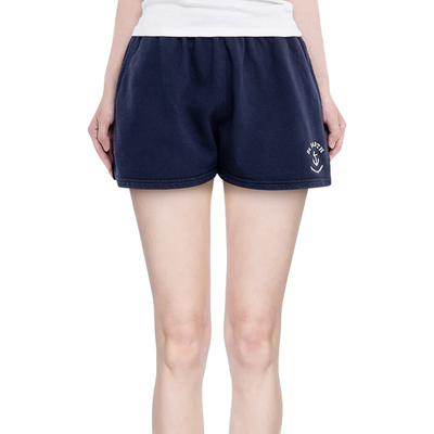 BM短裤女刺绣松紧腰2026新款夏季显瘦阔腿直筒裤美式百搭休闲裤