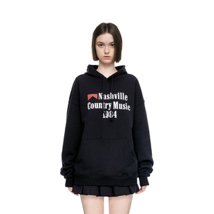 复古百搭套头帽衫 BM卫衣女2025新款 秋冬1984字母印花宽松显瘦美式