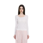 秋冬内搭外穿蕾丝边针织打底衫 BM上衣长袖 T恤2026新款 纯欲风T恤