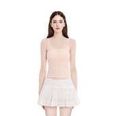 BM吊带背心女2026夏季 显瘦内搭上衣 露脐修身 新款 蕾丝爱心印花短款