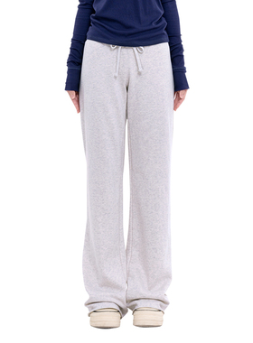 BM长裤女2025新款加绒纯色高腰抽绳直筒裤垂感宽松百搭显瘦休闲裤