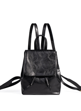 BM包包双肩包女2026新款小众高级感日常通勤百搭复古美式黑色皮包