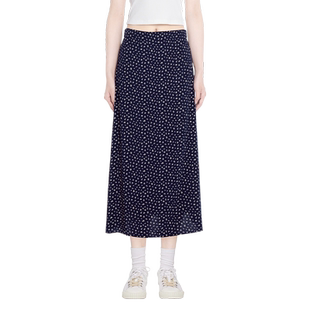 BM碎花长裙藏青色半身裙2026秋季新款裙子海边度假休闲法式长裙