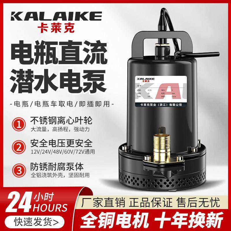 家用直流潜水泵小型12v24v48v72v电瓶电动车浇地农用灌溉抽水机