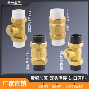 卧式 天一金牛全铜ppr双活接止回阀立式 4分6分1寸单向阀PE止逆阀