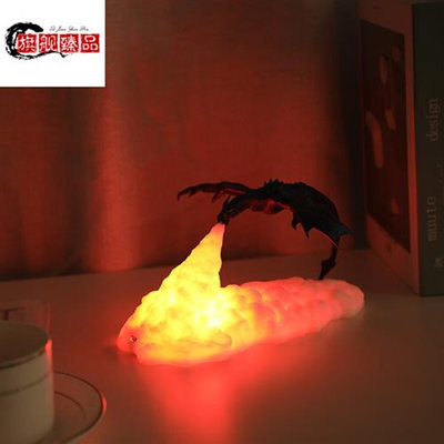 喷火龙小夜灯飞龙摆件3D打印火山充电式创意台灯床头灯礼品氛围灯