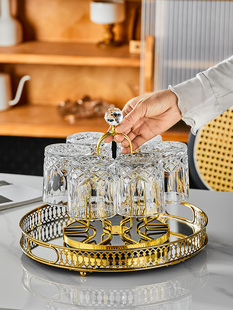 欧式 轻奢家用玻璃水杯子啤酒杯洋酒杯高档酒具 水晶威士忌酒杯套装