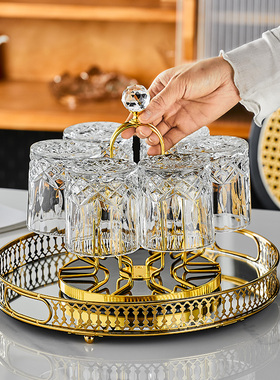 欧式水晶威士忌酒杯套装轻奢家用玻璃水杯子啤酒杯洋酒杯高档酒具