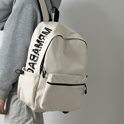 字母印花双肩包女旅游轻便高颜值背包男休闲高中大学生通勤书包