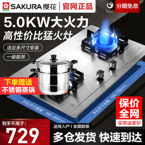 樱花燃气灶家用煤气灶双灶嵌入式炉灶天然液化气官方旗舰店ADG05A