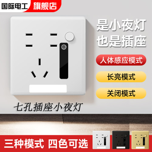 国际电工人体感应220V小夜灯