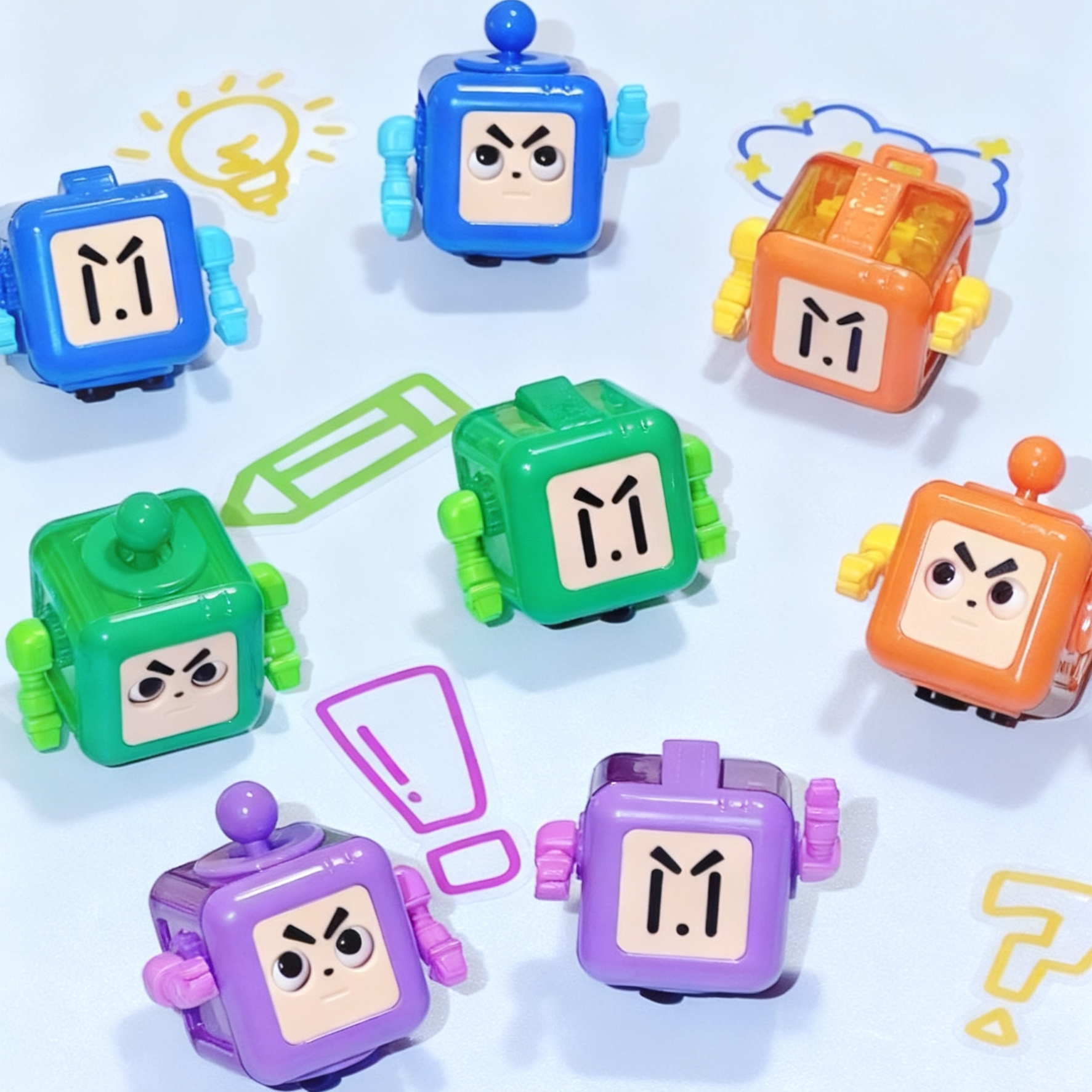 创意EDC解压玩具骰子指尖卡通机器人多功能减压便携儿童生日礼物