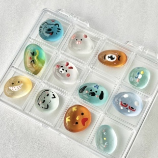 爆款高颜值迷你彩色宠物石头随心配创意治愈桌面摆件儿童益智玩具