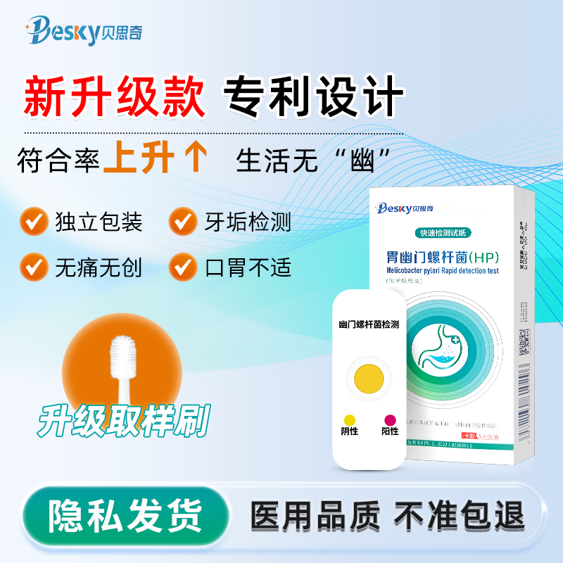 胃幽门螺旋杆菌家用便携胃病口臭非碳14吹气卡快速自测快筛试剂盒