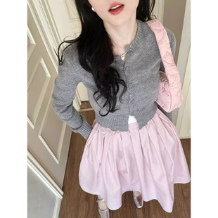 盐系轻熟 初春搭配一整套女装 2025新款 针织开衫 毛衣高腰半身裙套装