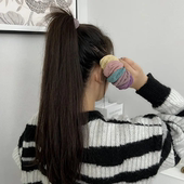 升级美拉德色系宽边无接缝发圈高弹力扎头皮筋不伤发高弹力绑头绳