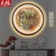 新中式 入户玄关装 饰画走廊过道客厅带灯挂画圆形餐厅玉雕颜控发光