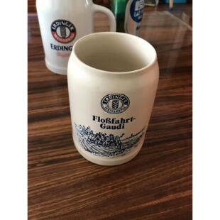 艾丁格德国陶瓷大啤酒杯600毫升浮雕磨砂广告杯子开 水泡茶杯覆古