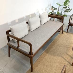 全实木黑胡桃木沙发卯榫结构罗汉床禅椅白橡木简约中式现代北欧风