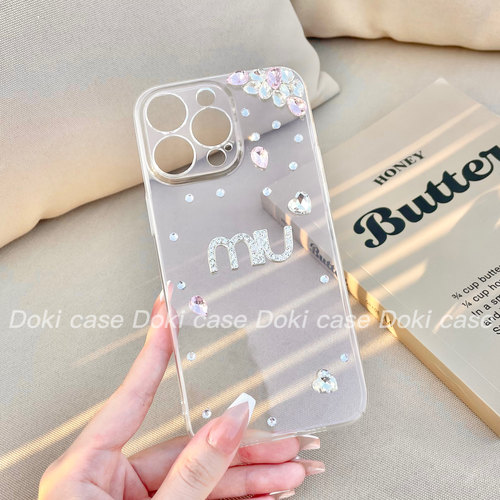 Doki case 高级感blingbling闪钻适用苹果17promax手机壳iPhone16气质女神15名媛风14全包镜头13亚克力硬壳