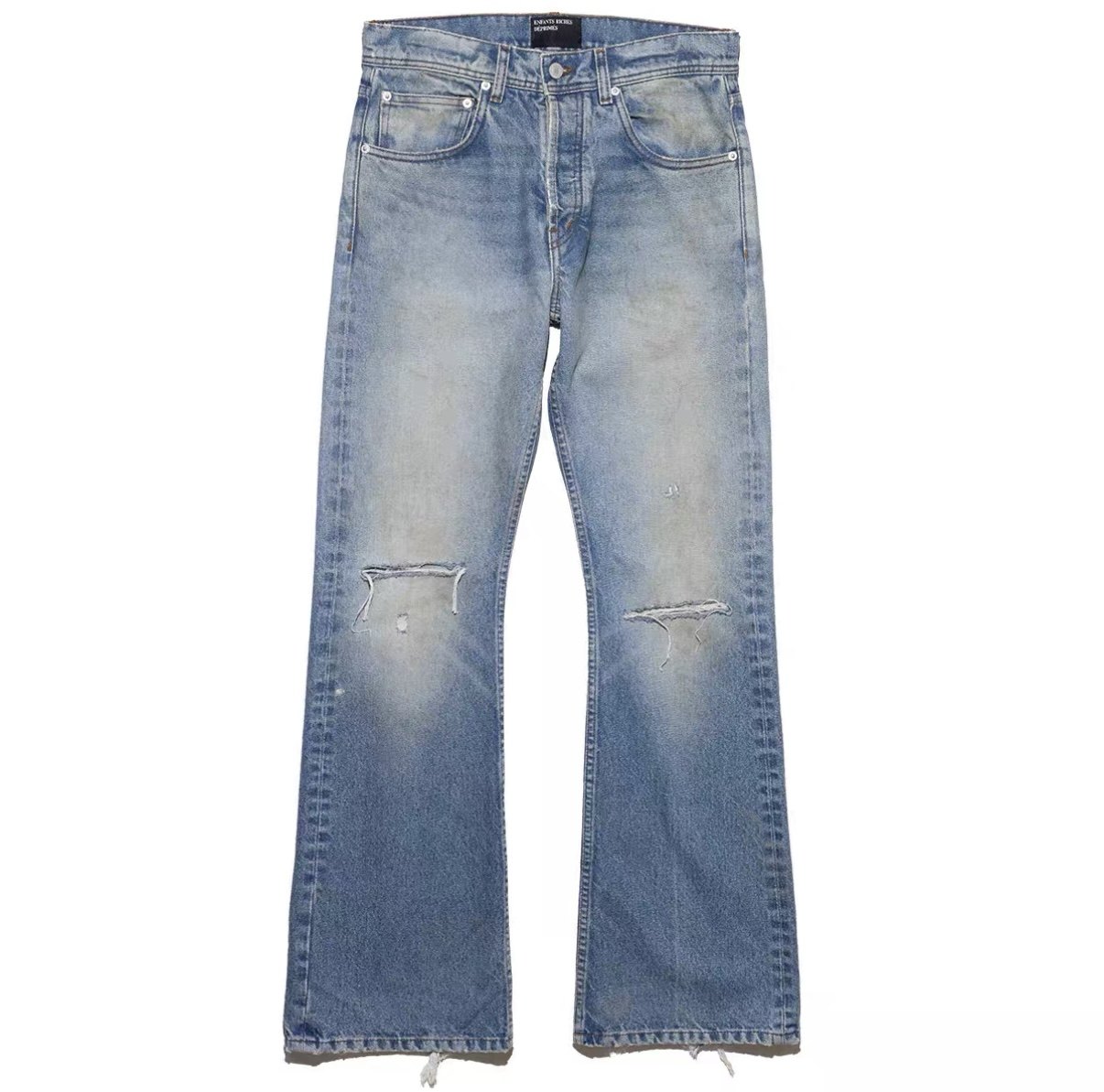 thumbnail for Spot ERD25SS melancholic rich second generation washing knife cut mud dyed bootcut loose jeans