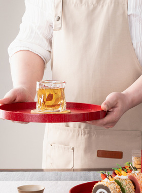 中式红色木质托盘长方圆形敬酒囍盘糖果盘子酒店婚庆结婚茶盘喜庆