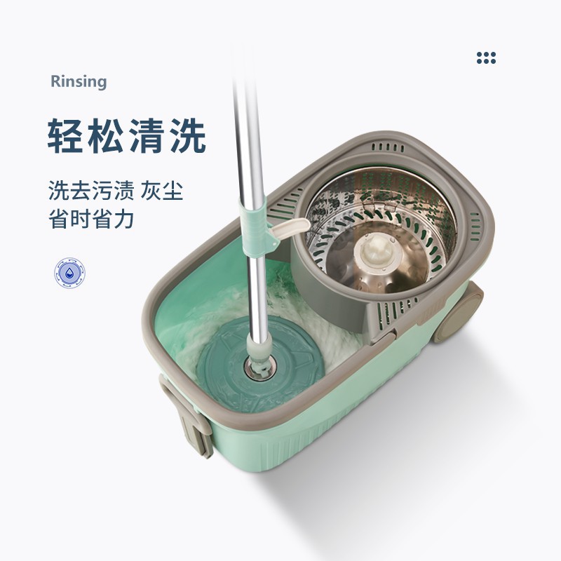旋转拖把免手洗2024新款家用甩干懒人拖地干湿两用省力净脱水