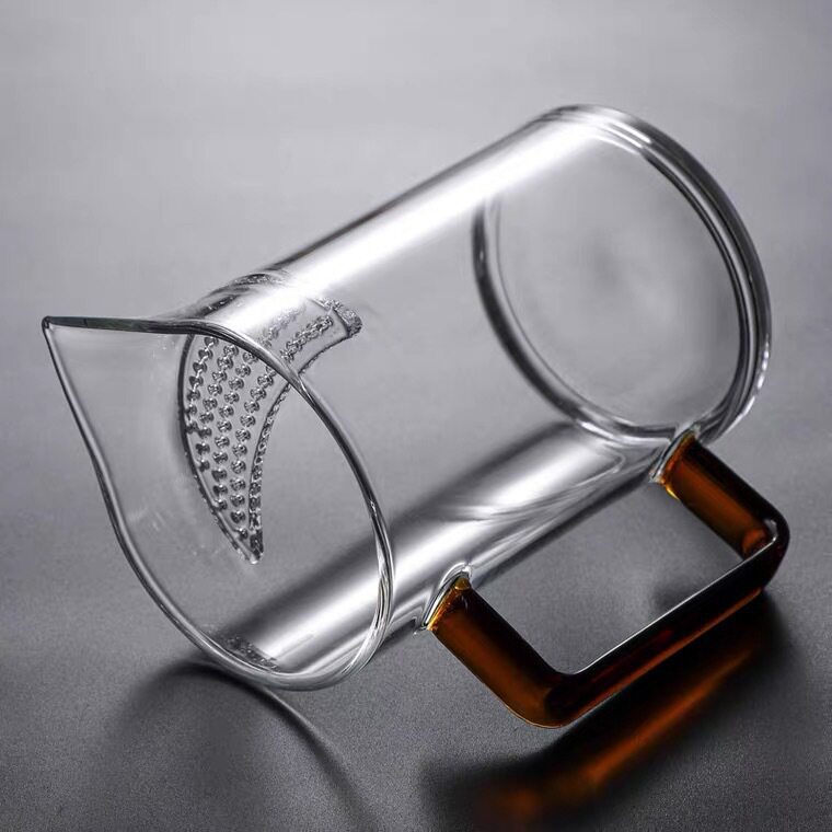月牙公道杯泡茶杯 高硼硅玻璃杯一体过滤茶漏分茶器泡茶带嘴茶具
