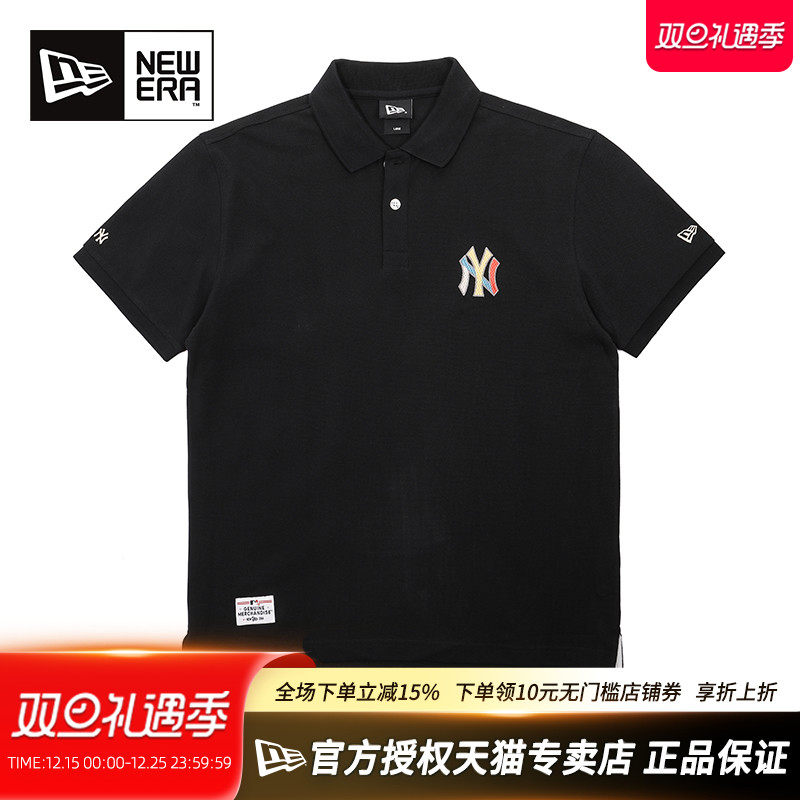 New Era纽亦华男女情侣款MLB重磅棉NY潮流运动商务短袖T恤POLO衫