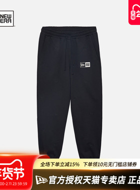 New Era纽亦华秋冬男女款老花满印刺绣LOGO休闲潮毛圈里长裤卫裤