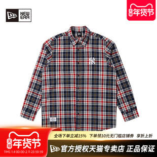 New Era官方授权正品纽亦华男女情侣运动NY潮流MLB法兰绒衬衫外套