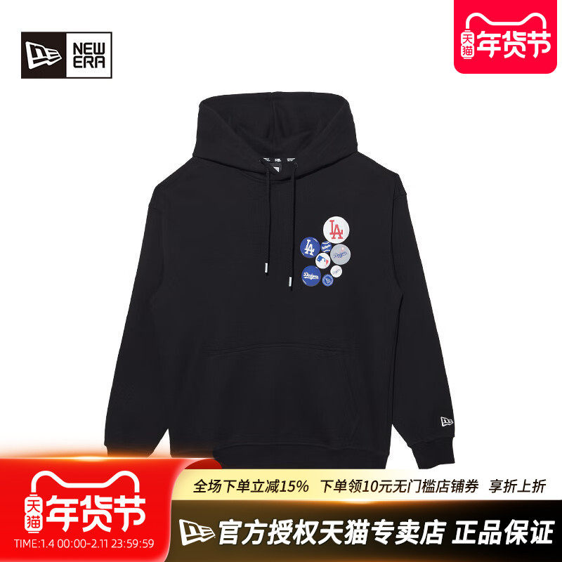 New Era纽亦华MLB秋冬男女款上衣NY徽章潮流LA运动连帽套头卫衣