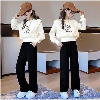 女童春秋冬卫衣套装2025新款洋派儿童套装炸街中大童运动两件套装