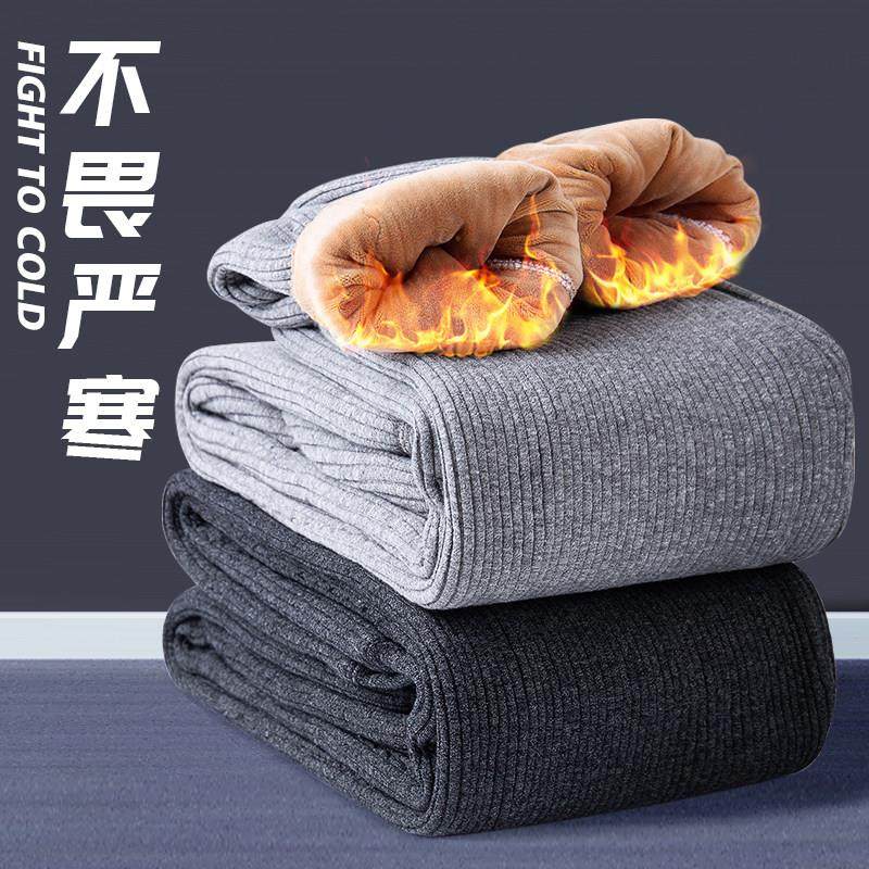 中老年人男女士冬季内穿热能裤高腰纯棉保暖裤加绒加厚秋裤棉毛裤