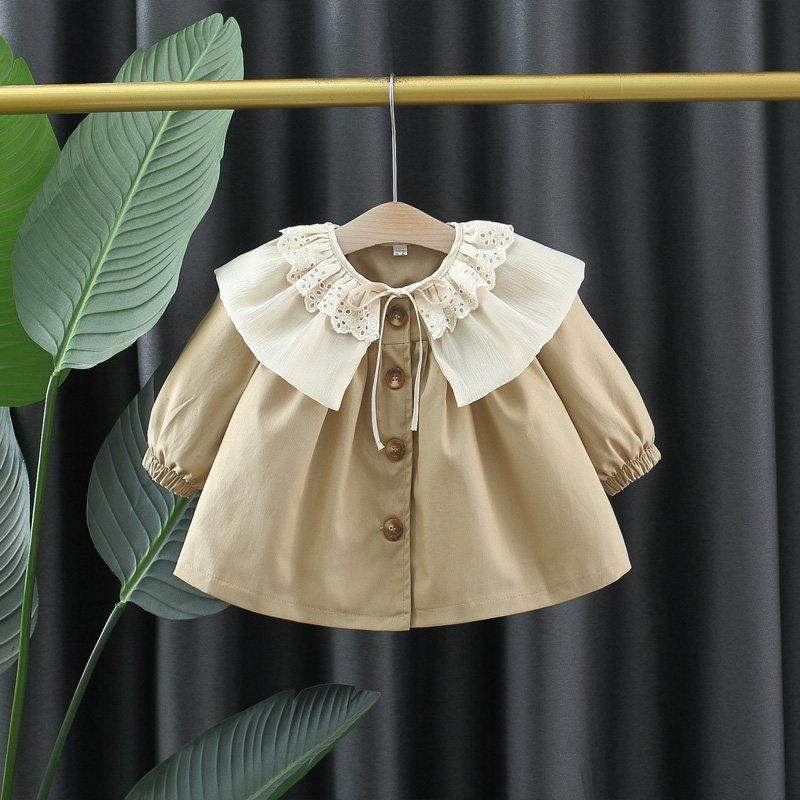 韩版童装女童外套春秋季儿童衣服小童宝宝秋装花边领风衣上衣洋气,童装/婴儿装/亲子装,风衣,淘宝优惠券,粉丝福利购,淘宝优惠卷