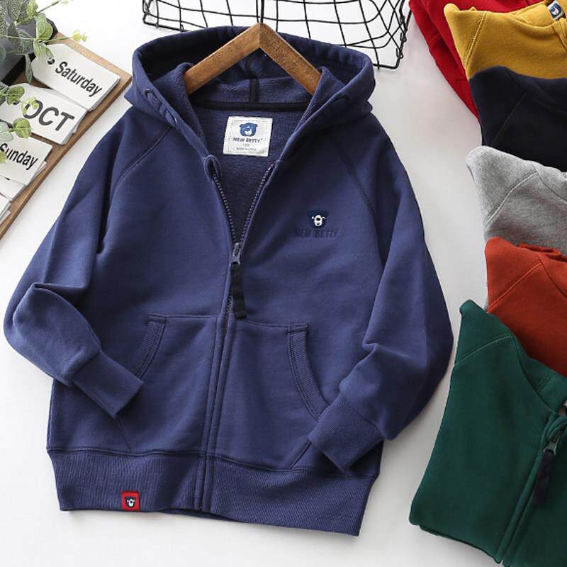 男童连帽外套2024春秋季新款儿童装拉链卫衣休闲宽松中大童毛圈棉