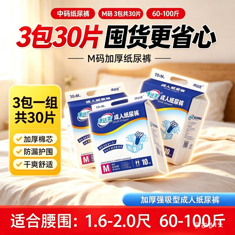 成人纸尿裤大码男女MXL老人产妇加厚瞬吸防漏不反渗经期裤尿不湿