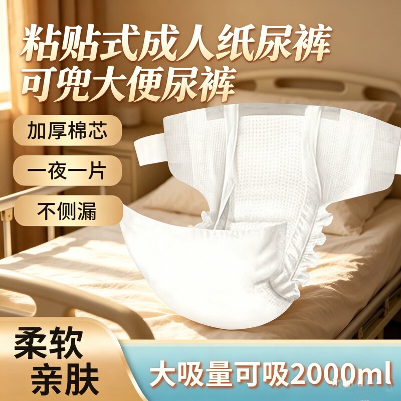 [大吸量夜用防漏]老人加厚纸尿裤瞬吸干爽透气成人产妇尿不湿ML码