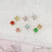 沫沫穿刺 超迷你2m彩钻耳钉F136医用钛合金小耳钉隐形日常养耳洞