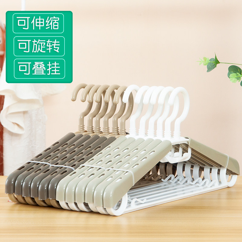 宽肩无痕衣架转头衣撑多功能男士衣服挂加宽伸缩塑料衣架家用挂衣