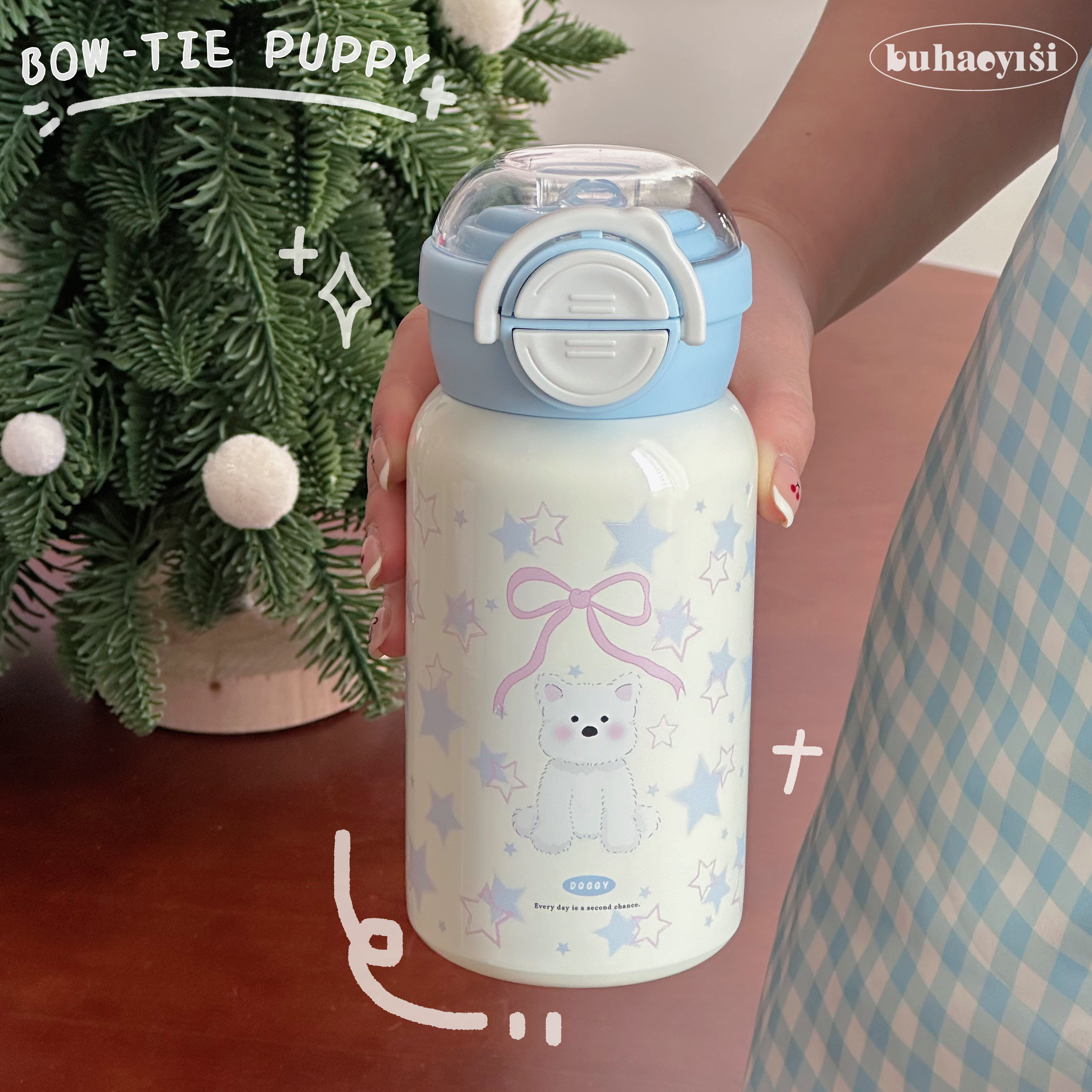 双饮口保温杯316不锈钢学生