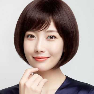 中老年短发假发女短发真发全真人发波波头妈妈自然圆脸全头套发套
