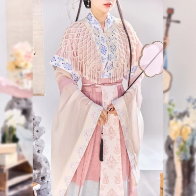 新款魏晋风神仙复原汉服女超仙珍珠项链古装日常改良传统飘逸汉服