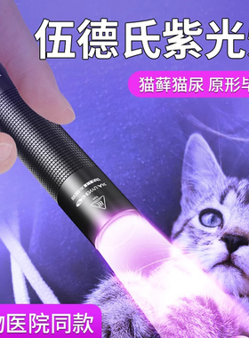 伍德氏灯照猫藓尿手电筒紫外线荧光剂UV固化美甲笔验钞紫光灯专用