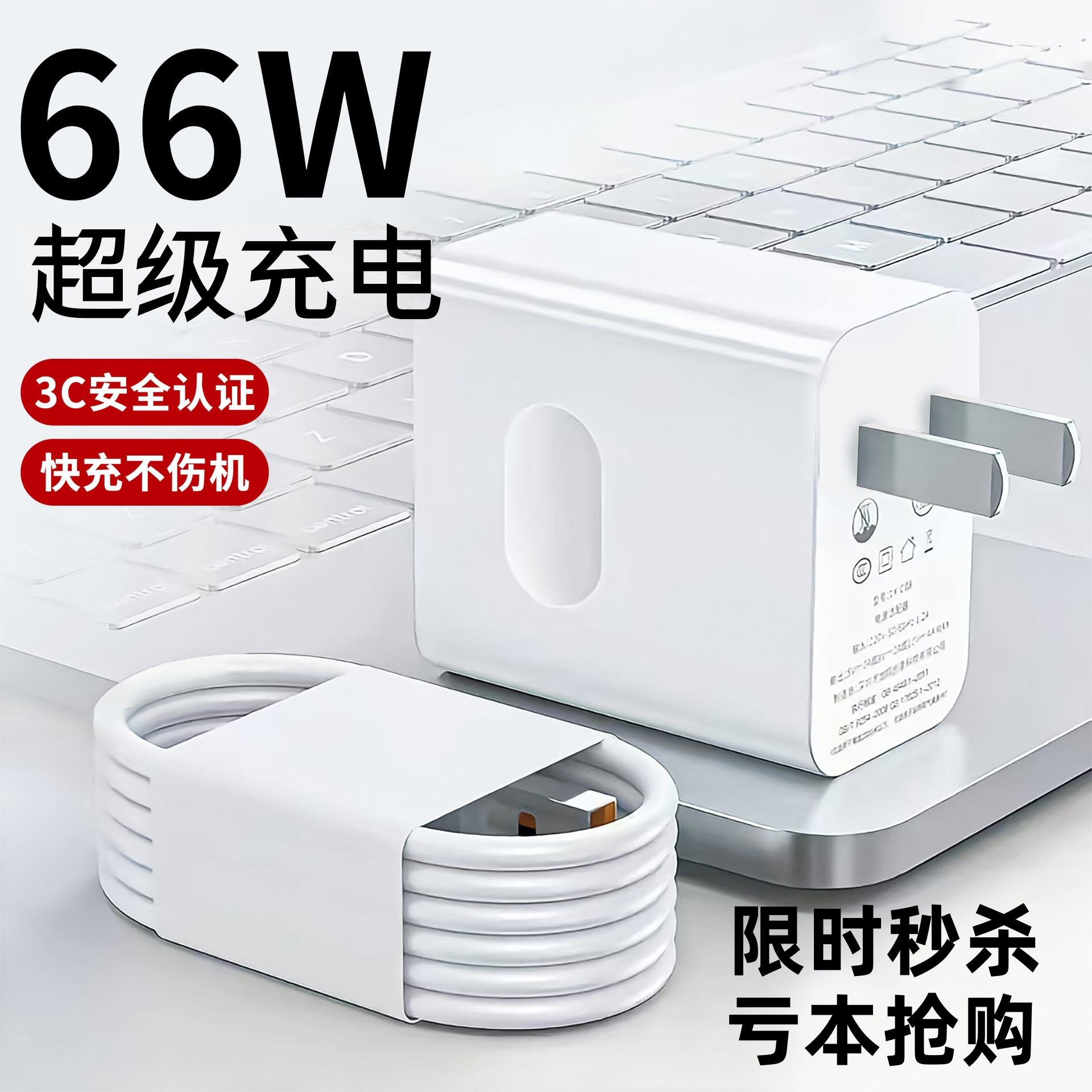 【官方正品】雷珞克适用华为120W充电器适用荣耀100W66w快充头mate60pro/40插头nova9/7/6A手机66W数据线